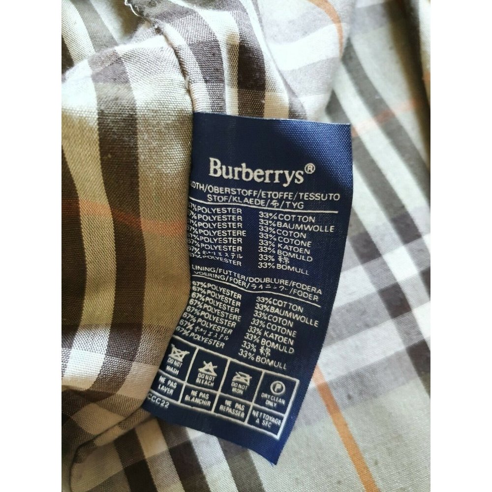 Authentic Vintage Burberrys green khaki long coat Size M cotton blend Burberry - Picture 8 of 8